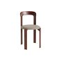 REY CHAIR 4 LEG BASE STANDARD GLIDER-UMBER BROWN WATER-BASED LACQUERED BEECH SEAT UPHOLSTERY-STEELCUT TRIO-213