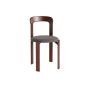 Rey chair 4 leg base standard glider - Umber brown water-based lacquered beech seat upholstery-steel cut trio-376