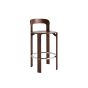 Rey Bar stool Low 4 leg base H65 Felt glider-Umber brown