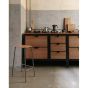 Adam Stool H65 - Raw Steel / Natural Leather