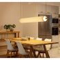 Barceloneta Horizontal Pendant Lamp 150 - Texture Black Canopy / Beige Cardboard Shade