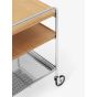 Alima Trolley NDS2 W44 D42 H55 CM - Chrome Frame / Lacquered Oak Tray