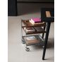 Alima Trolley NDS2 W44 D42 H55 CM - Chrome Frame / Lacquered Walnut Tray