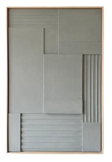 Relief In Oak Frame 73X113 SH:03:01 - Dusty Blue