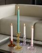 Flare Candleholder Tall - Light Blue with Red Rim
