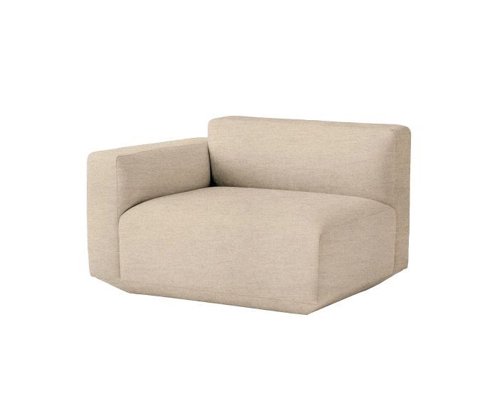 Develius Sofa EV1A Left Armrest Felt Gliders - Upholstery (Ecriture 0240)
