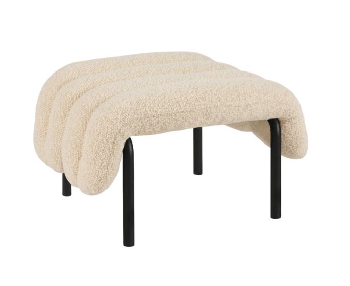 Puffy Ottoman - Eggshell/Black Grey PC, by Faye Toogood