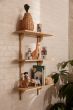 Sector Shelf Triple Narrow - Natural Oak/Brass