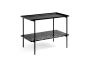 Rebar Side Table L75 x W44 xH55 - Soft Black Frame/Soft Black Tray/Black Marble Tabletop