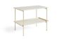 Rebar Side Table L75 x W44 x H55 - Alabaster Frame/Alabaster Tray/Beige Marble Tabletop