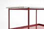 Rebar Side Table L75 x W44H55 - Barn Red Frame/Barn Red Tray/Grey Marble Tabletop
