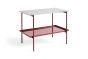 Rebar Side Table L75 x W44H55 - Barn Red Frame/Barn Red Tray/Grey Marble Tabletop