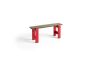 Weekday Bench Duo - Olive Pinewood Benchtop/Wine Red Pinewood Frame