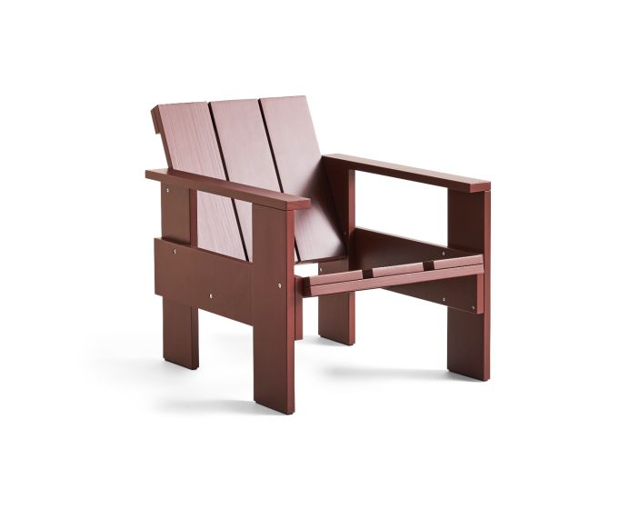 Crate Lounge Chair - Iron Red Lacquered Pinewood