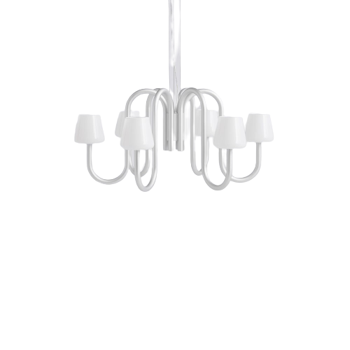 Apollo Chandelier 745 - White Opal Glass
