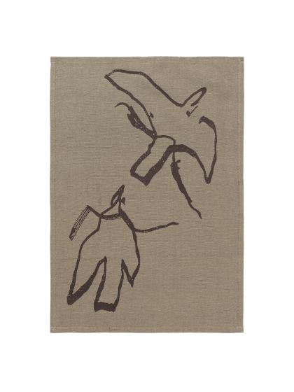Vuelo Tea Towel - Elm Green/Coffee