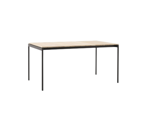 Ville Outdoor Dining Table AV25 L150 W90 H73 Cm Warm Black Frame Teak - Untreated