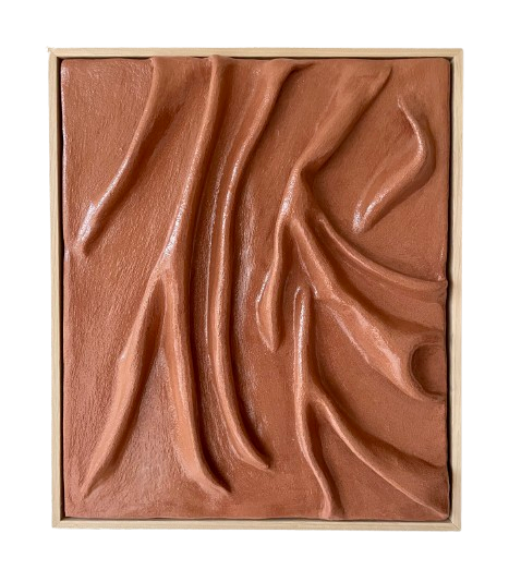 Clay Artwork In Oak Frame 40X50 SH:07:04-2 - Terracotta