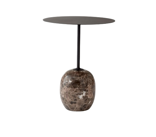 Lato Side Table LN8 Round Ø40 H50 - Emperador Marble Base/Steel Warm Black