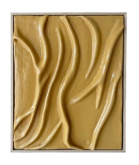 Clay Artwork In Oak Frame 40X50 SH:07:04-2 - Gold
