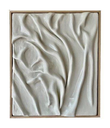 Clay Artwork In Oak Frame 40X50 SH:07:03-1 - White