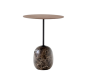 Lato Table LN8 Round Ø40 - Lacquered Walnut/Emparador Marble