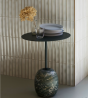 Lato Side Table LN8 Round Ø40 H50 - Verde Alpi Marble Base/Steel Deep Green